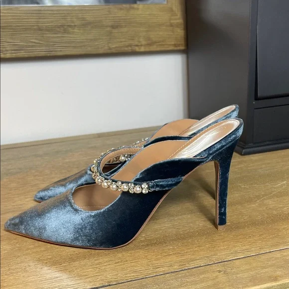 Sam Edelman Hyland Sapphire velvet with Embellished Strap - Picture 3 of 11